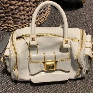 Betsy Johnson patent leather white bag